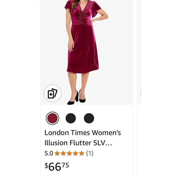 London Times Women's Illusion Flutter SLV Ruched Midi - Picture 9 of 9